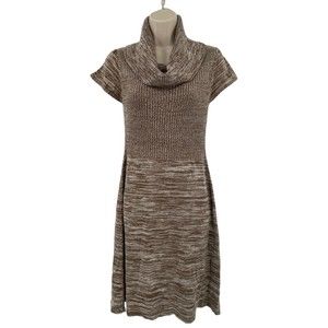 Calvin Klein Dress Knit Sweater Short Sleeve Ribbed Short Sleeve Cowl Neck Small